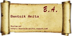 Bentsik Anita névjegykártya