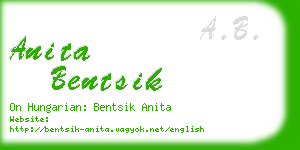 anita bentsik business card